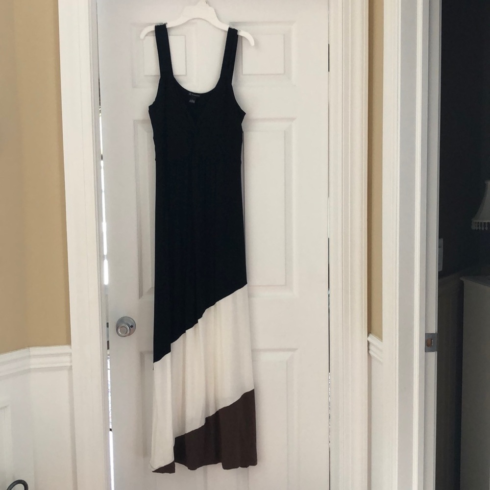 New Directions dress:black, ivory, brown